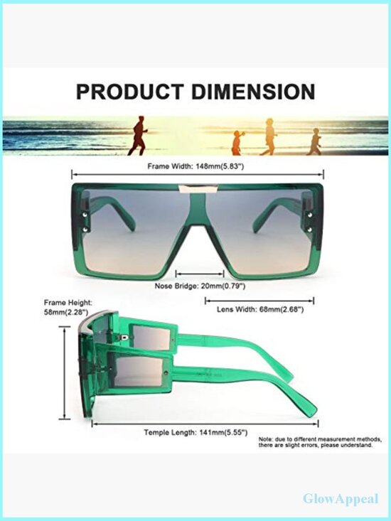Oversized Square Flat Top Sunglasses With Side Lens main image 4